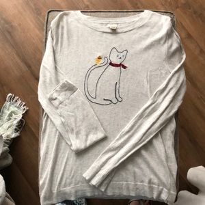 Like new! J. Crew light gray embroidered sweater
